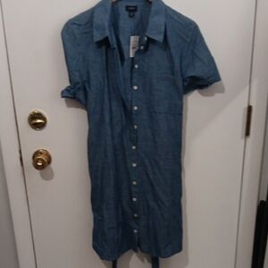 J. Crew Casual Blue Button Down Dress